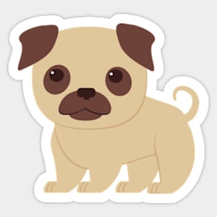 Pug cute dog puppy dog ​​owner Sticker